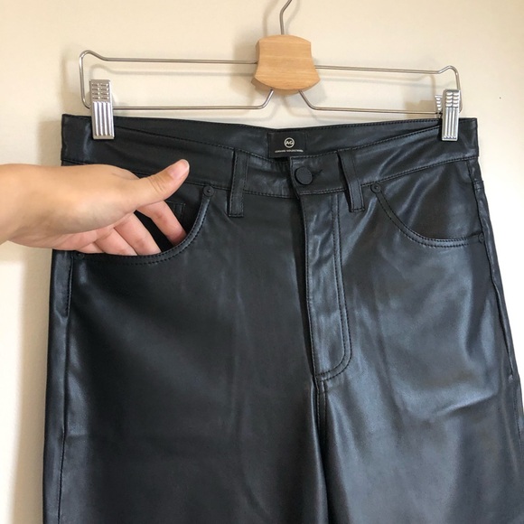 AG Alexxis Black Vegan Leather Pants - Picture 6 of 9